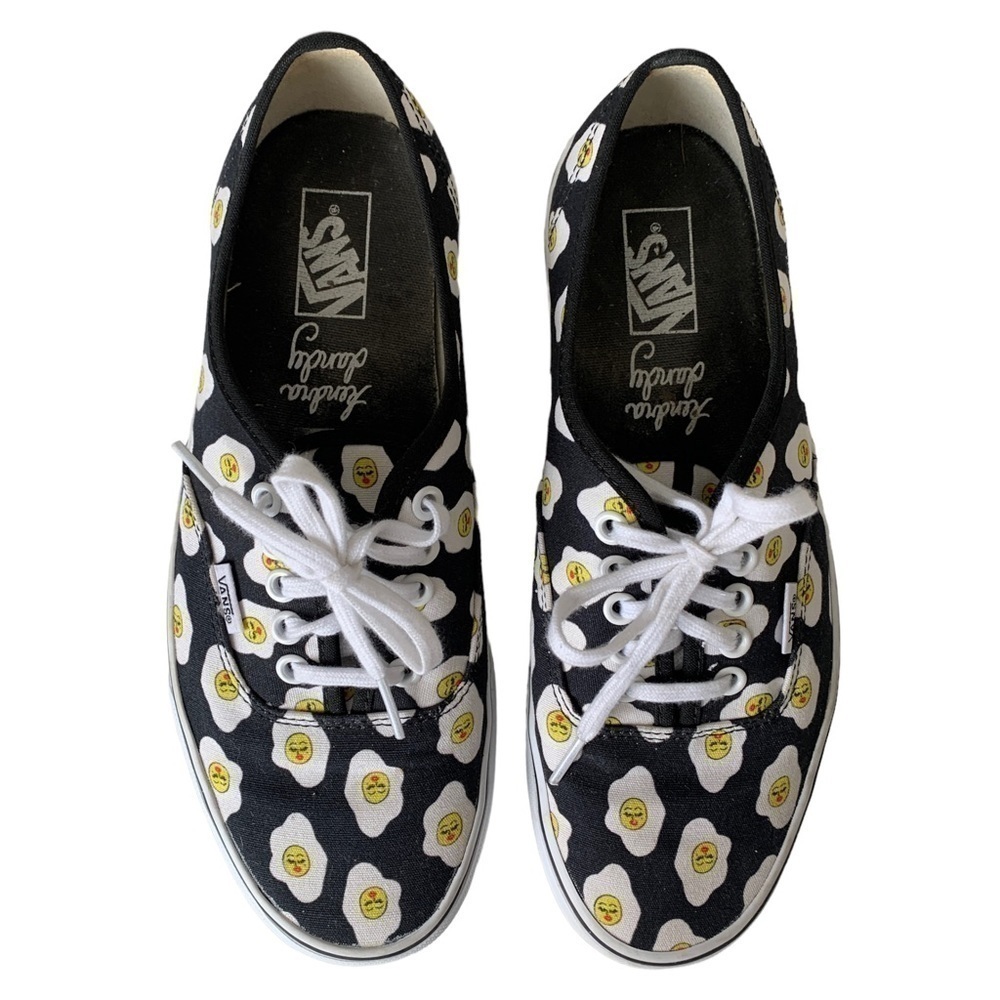 Vans Women’s Black Egg-Print Authentic Skate Shoe - Picture 3 of 13